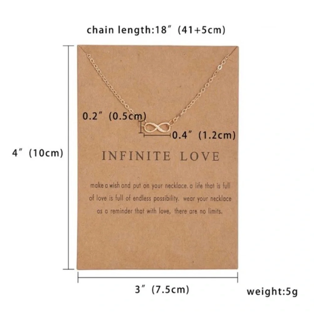 ⭐️ 5 for $25 Infinite Love Gold Dainty Necklace - Picture 3 of 6